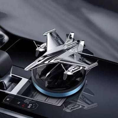 Picture of Premium Car Solar Fighter Airplane Showpiece with Air Freshener - Style Meets Freshness