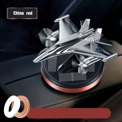 Picture of Premium Car Solar Fighter Airplane Showpiece with Air Freshener - Style Meets Freshness
