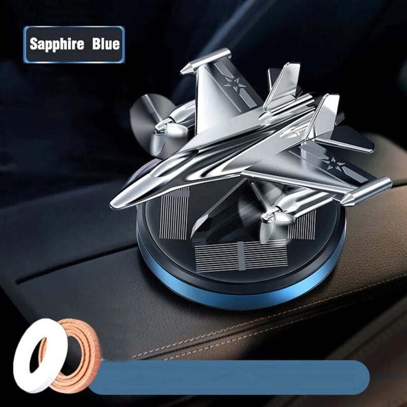 Picture of Premium Car Solar Fighter Airplane Showpiece with Air Freshener - Style Meets Freshness