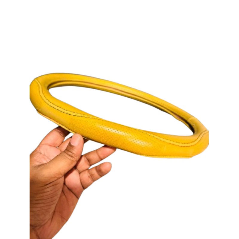 Picture of Premium Leather Car Steering Wheel Cover – Mustard Yellow