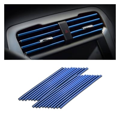 Picture of 10 Pcs 20cm Car Air Conditioner Vent Outlet Trim Strips U Shape Chrome PVC Colorful Shiny for Car Decoration