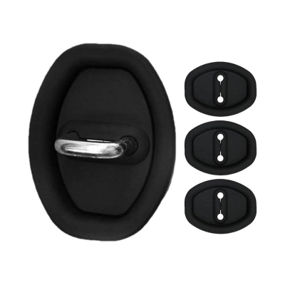 Picture of 4PCS Silicone Door Latch Protector Caps, Car Door Lock Cover for Decoration (Black)