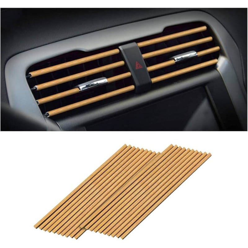 Picture of 4Pcs 20cm Car Air Conditioner Vent Outlet Trim Strip U Shape Chrome Soft PVC Colorful Shiny Car Trim Strip for Car Decoration Auto Interior Accessories