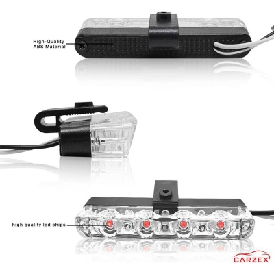 Picture of Red & Blue 4 LED Car Daytime Running Strobe Flasher Emergency Grill Light Universal for All Cars Vans Trucks (Set of 4)
