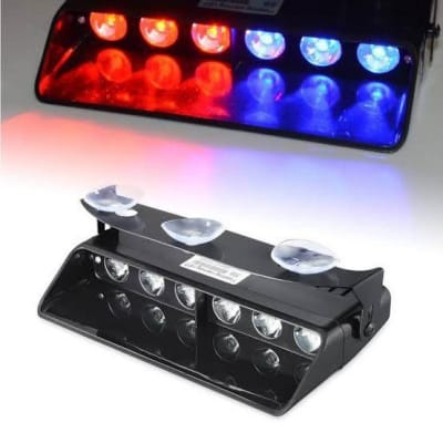 Picture of New 6 LED Police Emergency Flashing Light/Flasher Strobe/Warning Light Universal for Car/Jeep/Trucks Etc. 1Pcs(Red/Blue)
