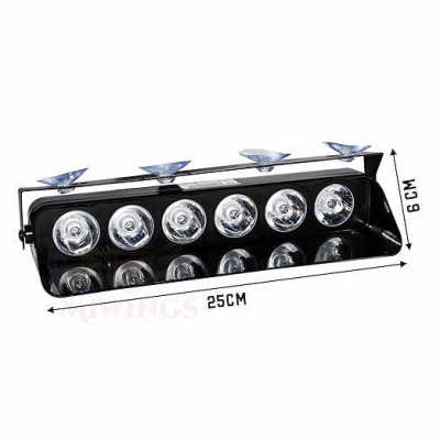 Picture of New 6 LED Police Emergency Flashing Light/Flasher Strobe/Warning Light Universal for Car/Jeep/Trucks Etc. 1Pcs(Red/Blue)