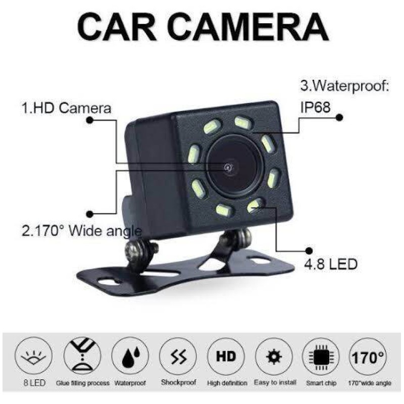 Picture of 8 LED CAR CAMERA , Car Rear View Backup Camera CAR Camera Waterproof - Black