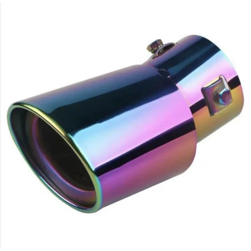 Picture of 1 PCS 2.5" Inlet Car Auto Exhaust Muffler Tip Stainless Steel Chrome Trim Rear Tail Throat Compatible with Most Cars(Silver Straight)