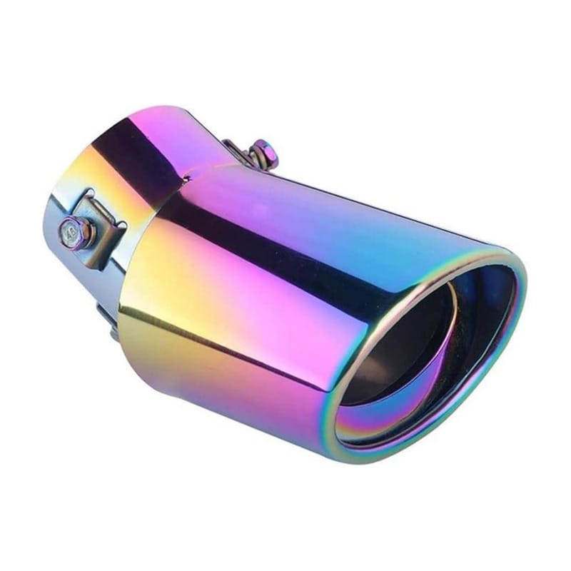 Picture of 1 PCS 2.5" Inlet Car Auto Exhaust Muffler Tip Stainless Steel Chrome Trim Rear Tail Throat Compatible with Most Cars(Silver Straight)