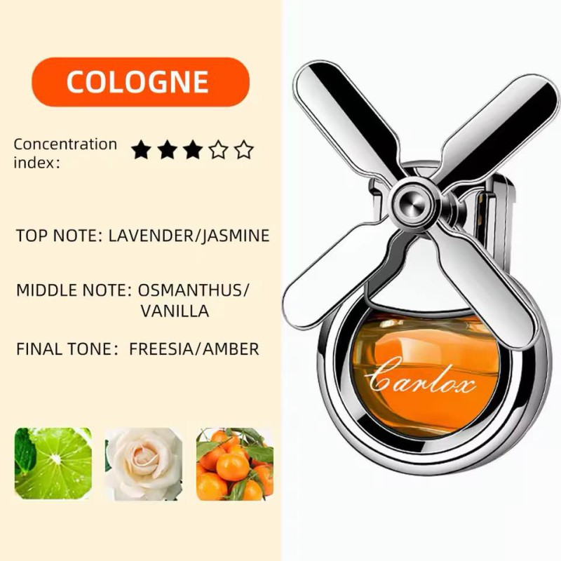 Picture of Car Air Outlet Perfume Conditioning for Clip Pendant Car Aroma Lasting Fragrance Aromatherapy Air Freshener Rotating Propeller