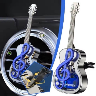 Picture of Car Guitar Shaped Dynamic Note Aromatherapy Air Outlet Freshener Lasting Accessory Car Interior Charming Air Deodorization