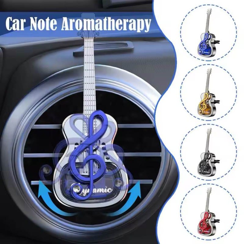 Picture of Car Guitar Shaped Dynamic Note Aromatherapy Air Outlet Freshener Lasting Accessory Car Interior Charming Air Deodorization