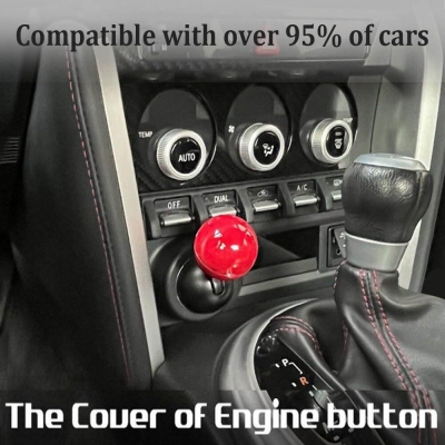 Picture of CAR PUSH START BUTTON Metal, Car Push Start Button – Engine Start/Stop Switch for Keyless Ignition Systems - Red