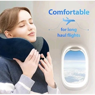 Picture of U Shaped Memory Foam Neck Pillows Soft Travel Pillow Massage Neck Pillow Sleeping Airplane Pillow Cervical Bedding - Neck Pillow - Black