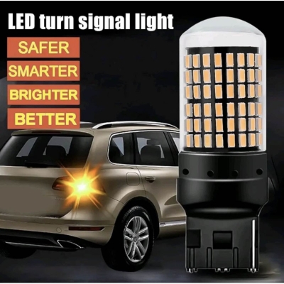 Picture of 7440 LED Bulbs Turn Signal Lights Amber Yellow 7441 7440NA T20 W21W WY21W Front Rear Turn Signal Bulb with Projector Replacement for Car, Truck, SUV, Motorcycle AC10-24V(2PCS)