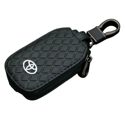 Picture of New Premium Diamond Grain Leather Flip Car Key Case Cover | FOB Pouch Wallet for Toyota Models