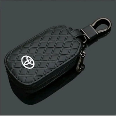 Picture of New Premium Diamond Grain Leather Flip Car Key Case Cover | FOB Pouch Wallet for Toyota Models