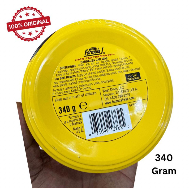 Picture of Car Wax | Formula1 High Performance Carnauba Car Wax Paste- 340G | High Gloss Shine, Water Beading With UV Protection