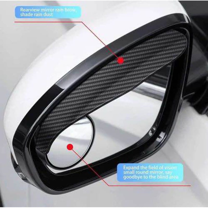 Picture of Car Rearview Blind Spot Mirror, 2PCS 360° Adjustment Auxiliary Rear View Mirror with Rain Eyebrow Car Exterior Accessories for Car