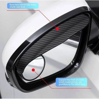 Picture of Car Rearview Blind Spot Mirror, 2PCS 360° Adjustment Auxiliary Rear View Mirror with Rain Eyebrow Car Exterior Accessories for Car