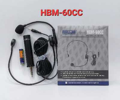 Picture of Ahuja HBM-60CC Headband Microphone With Battery 3.5 mm jack Black