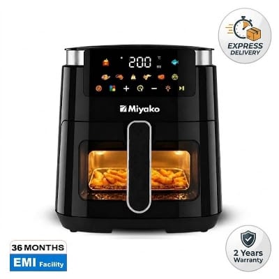 Picture of Miyako Digital Air Fryer with 7 Ltr Capacity and Digital Control Panel Glass Window View  (2 Years Official Warranty)