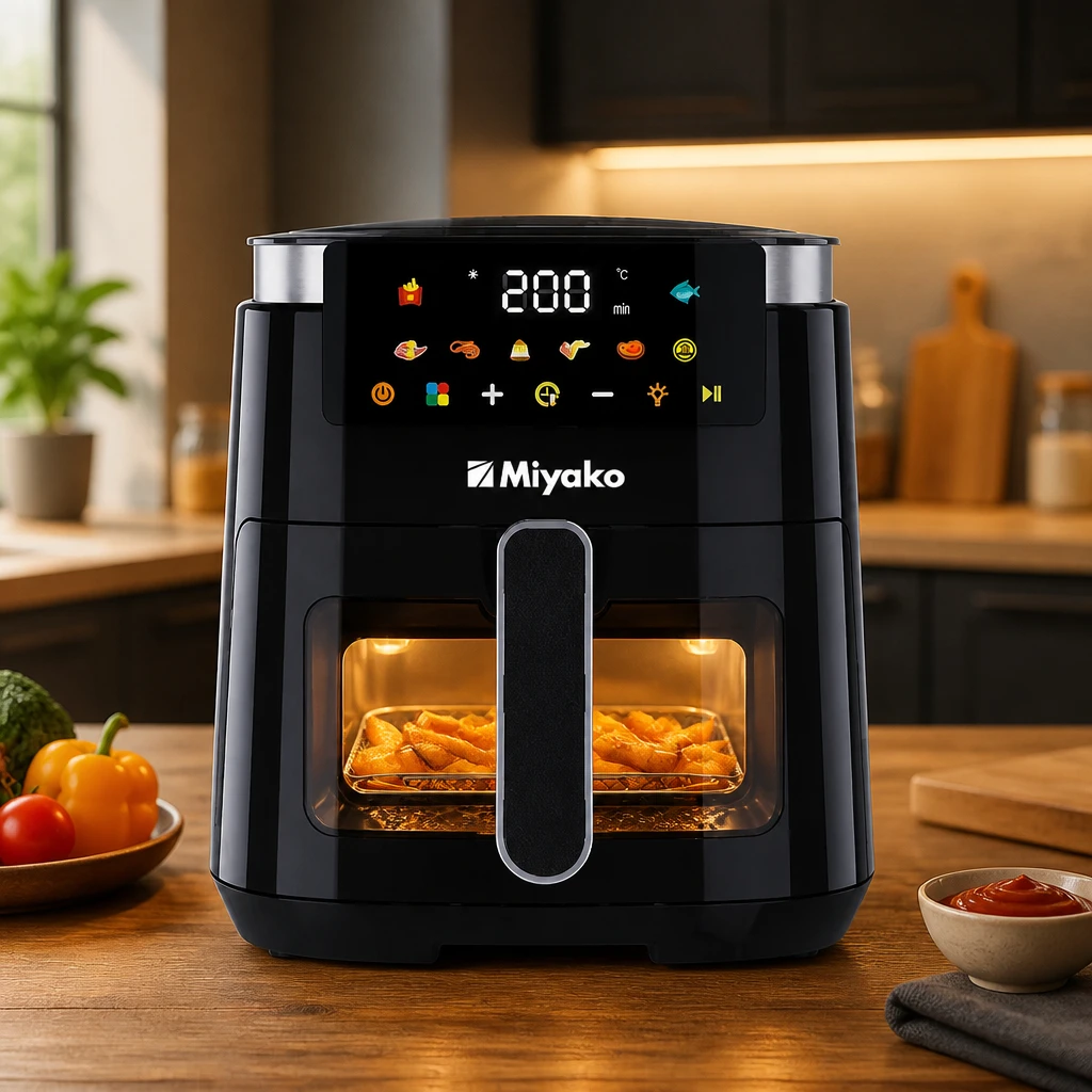 Picture of Miyako Digital Air Fryer with 7 Ltr Capacity and Digital Control Panel Glass Window View  (2 Years Official Warranty)