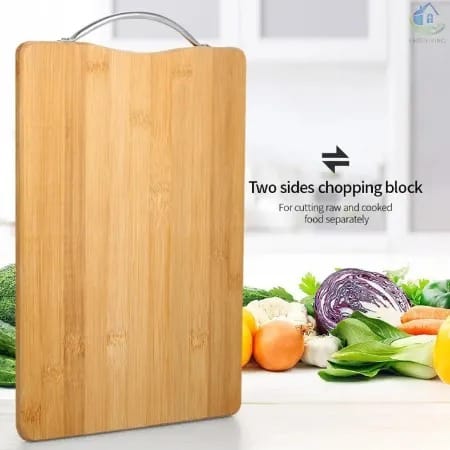 Picture of Bamboo Cutting And  Chopping  Board With Stainless Steel Handle 