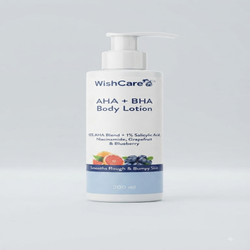 Picture of WishCare AHA + BHA Body Lotion with 10% AHA & 1% Salicylic Acid, 200ml

