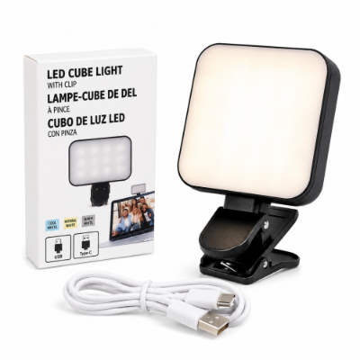 Picture of LED Cube Fill Light with Clip – USB Type-C Portable Video Light
