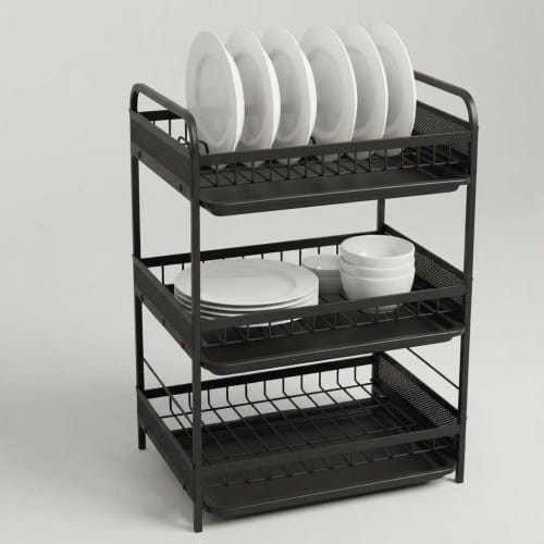 Picture of 3 Layer Iron Drain Dish Rack – Smart Kitchen Organization Solution
