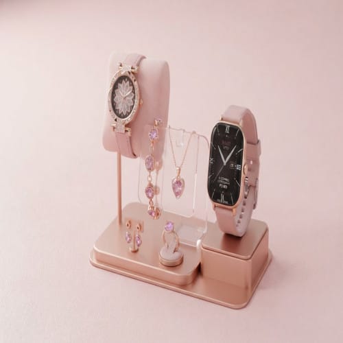 Picture of A68 Plus Smart Watch and Jewelry Combo Gift Pack for Women
