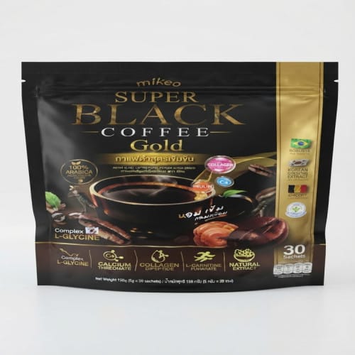 Picture of Mikeo Super Black Coffee Gold - 30 Sachets | Instant Collagen & Ginseng Infused Slimming Coffee

