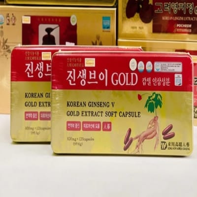 Picture of Korean Ginseng Gold Soft Capsule 120pcs – Premium Korean Red Ginseng Supplement
