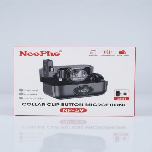 Picture of NeePho NP-59 Collar Clip Button Wireless Microphone
