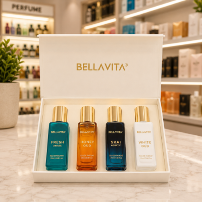 Picture of Bellavita Men &amp;amp; Women Perfume Gift Set 4x20ml Includes White, Honey, Fresh,Skai 80ml