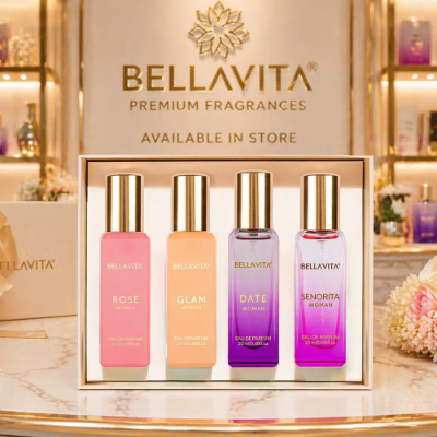 Picture of BellaVita Perfume Gift Set For Women 4x20ml Includes Rose, Glam, Date, Senorita 80ml