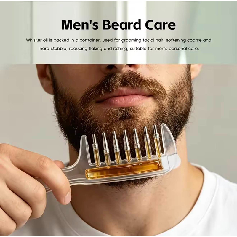 Picture of Transparent Refillable Essential Oil Hair Comb Scalp Care Applicator Brush Oil Distribution Comb Home Hair Beauty Styling Tool