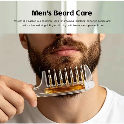 Picture of Transparent Refillable Essential Oil Hair Comb Scalp Care Applicator Brush Oil Distribution Comb Home Hair Beauty Styling Tool