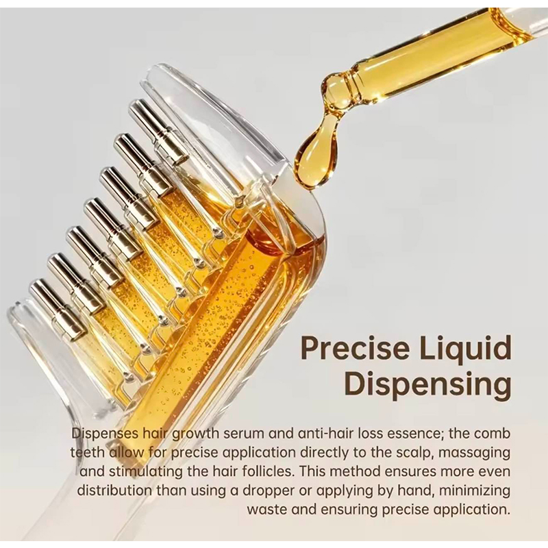 Picture of Transparent Refillable Essential Oil Hair Comb Scalp Care Applicator Brush Oil Distribution Comb Home Hair Beauty Styling Tool