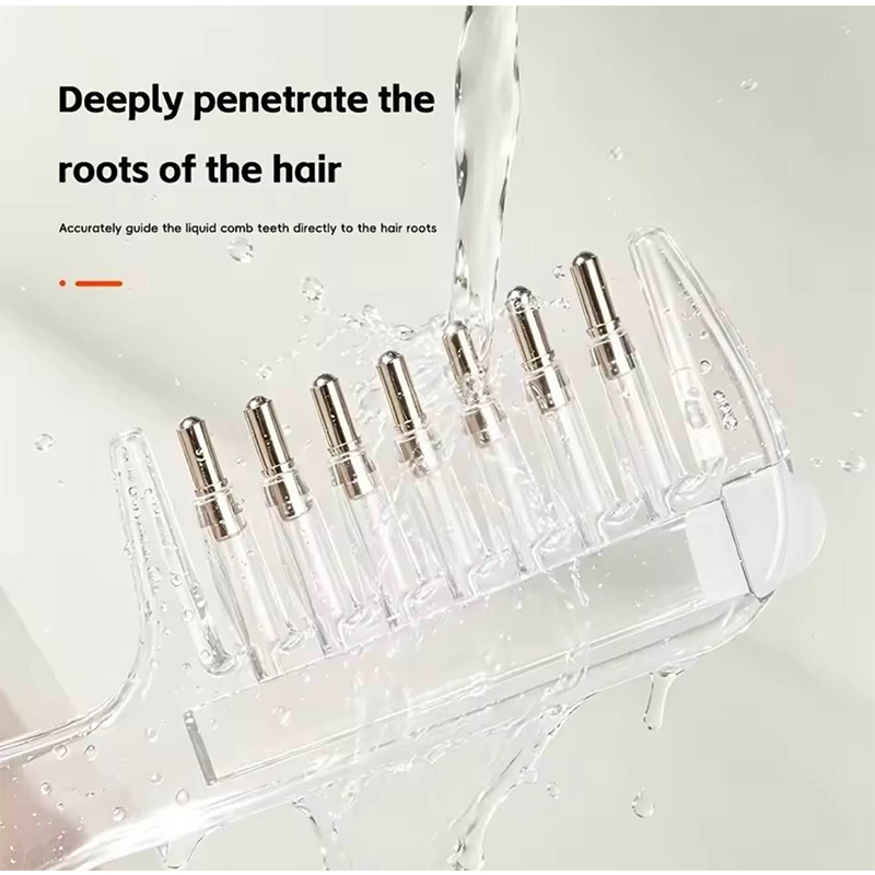 Picture of Transparent Refillable Essential Oil Hair Comb Scalp Care Applicator Brush Oil Distribution Comb Home Hair Beauty Styling Tool