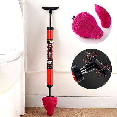 Picture of New Manual Multifunctional High Pressure Drain Buster Home Sink Clog Remover Cleaning Tool Toilet Plunger Suction Pump