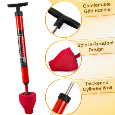 Picture of New Manual Multifunctional High Pressure Drain Buster Home Sink Clog Remover Cleaning Tool Toilet Plunger Suction Pump