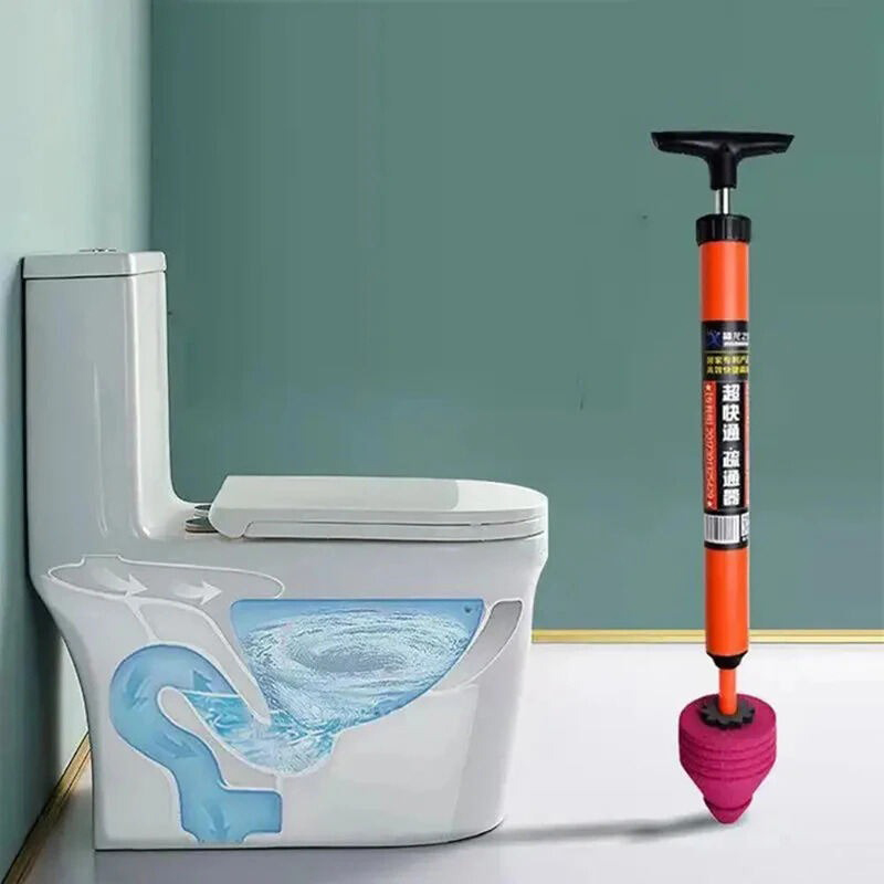 Picture of New Manual Multifunctional High Pressure Drain Buster Home Sink Clog Remover Cleaning Tool Toilet Plunger Suction Pump