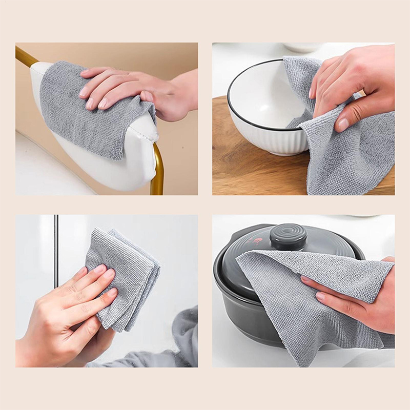 Picture of 20Pcs/box Microfiber Towel Absorbent Kitchen Cleaning Dishcloth Non-stick Oil Dish Rags Napkins Tableware Home Cleaning Towels