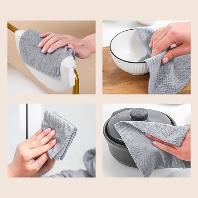 Picture of 20Pcs/box Microfiber Towel Absorbent Kitchen Cleaning Dishcloth Non-stick Oil Dish Rags Napkins Tableware Home Cleaning Towels