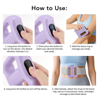 Picture of Electric Body Fascia Ring Fitness Massage Ring 5 Levels Vibration Body Shaping Massager Belly Waist Deep Tissue Massage Device