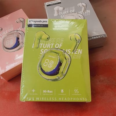 Picture of Ultra Pods Pro Wireless Earbuds With Display Transparpent Design Bluetooth 5.3 Waterproof