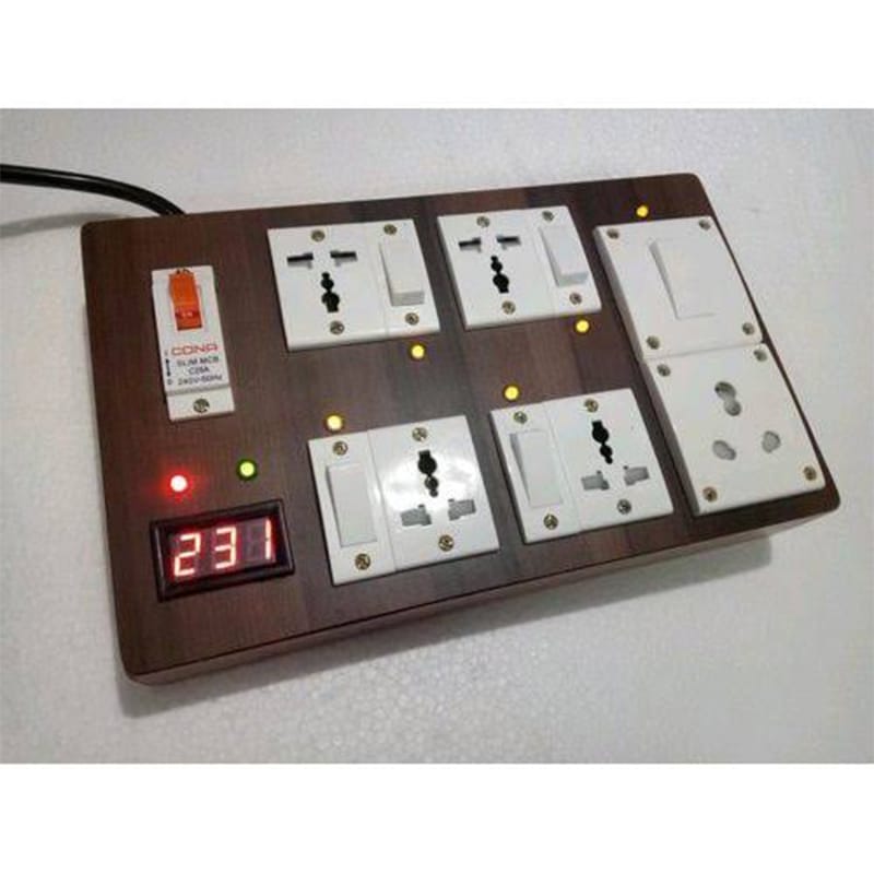 Picture of Universal 5 sockets with volt meter and circuit breaker for heavy uses - multi plug