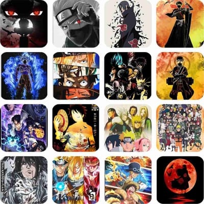 Picture of Pack of 15 Naruto Card | Anime card |HD Photos UV printed on PVC card. Size 85 cm X 55 cm-Multicolor